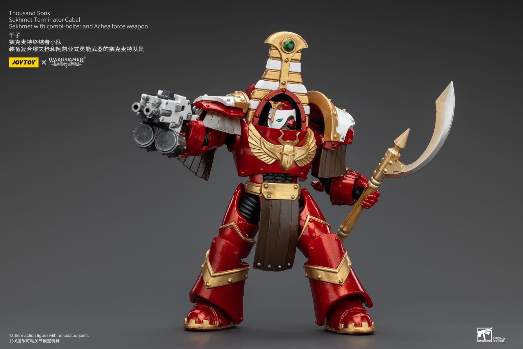 JoyToy WH40K Thousand Sons Sekhmet Terminator Cabal Sekhmet With Combi-Bolter And Achea Force Weapon