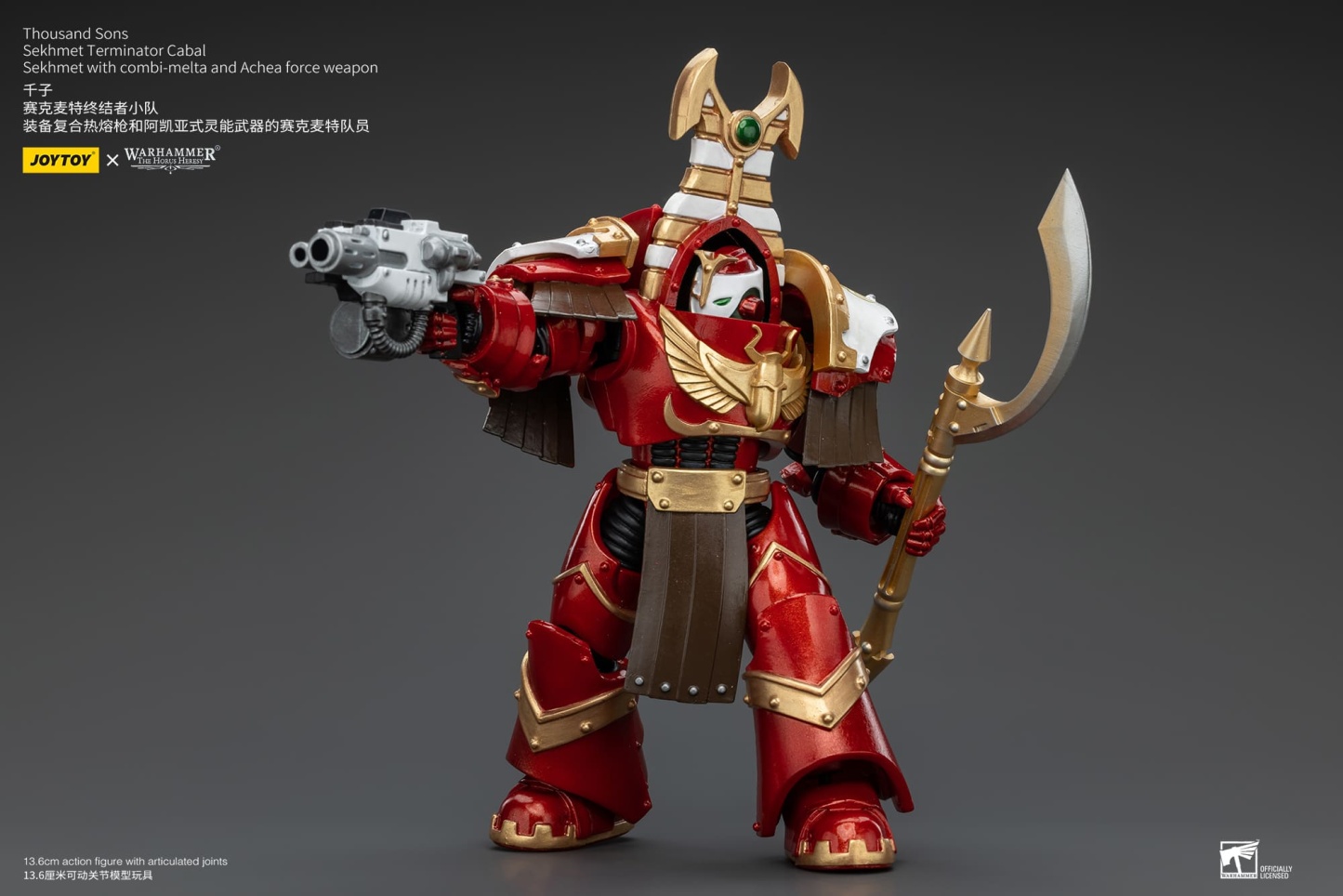 JoyToy WH40K Thousand Sons Sekhmet Terminator Cabal Sekhmet With Combi-Melta And Achea Force Weapon