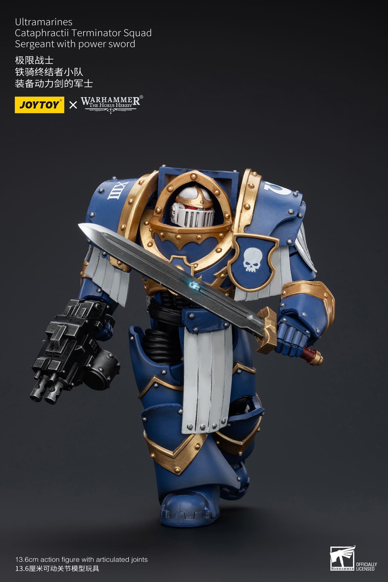 JoyToy WH40K Ultramarines Cataphractii Terminator Squad Sergeant with Power Sword