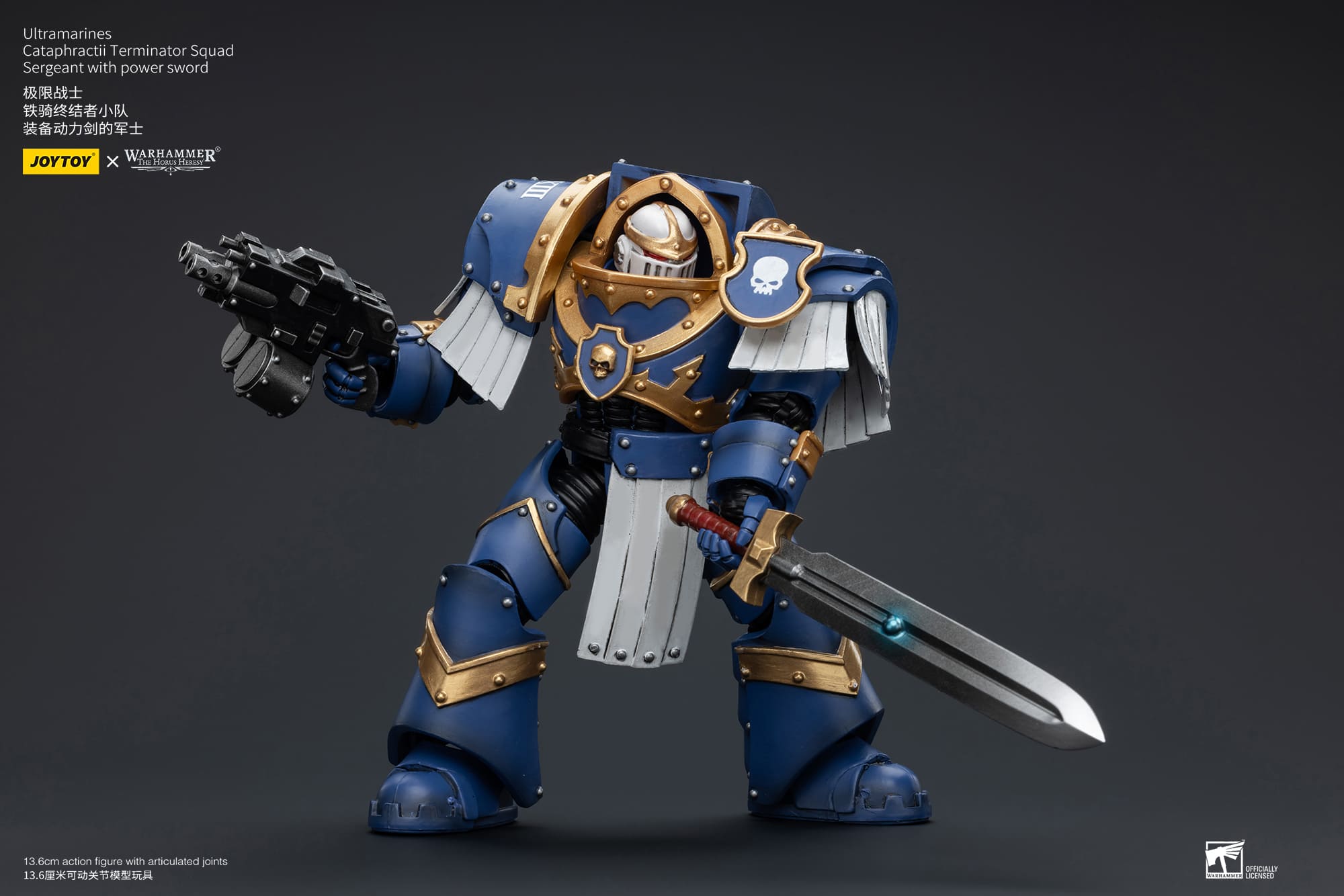 JoyToy WH40K Ultramarines Cataphractii Terminator Squad Sergeant with Power Sword