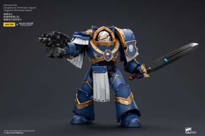 JoyToy WH40K Ultramarines Cataphractii Terminator Squad Sergeant with Power Sword
