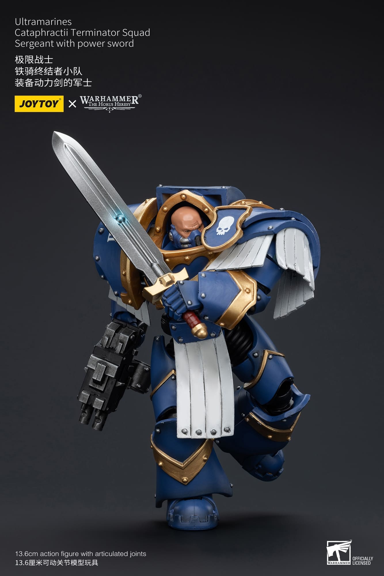 JoyToy WH40K Ultramarines Cataphractii Terminator Squad Sergeant with Power Sword