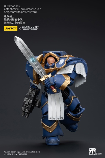 JoyToy WH40K Ultramarines Cataphractii Terminator Squad Sergeant with Power Sword