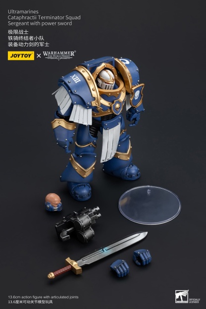 JoyToy WH40K Ultramarines Cataphractii Terminator Squad Sergeant with Power Sword