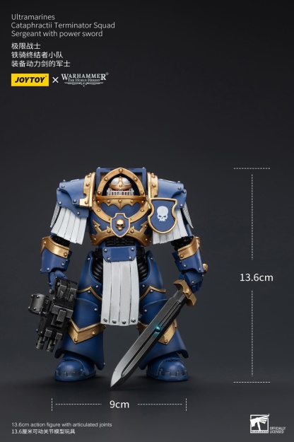 JoyToy WH40K Ultramarines Cataphractii Terminator Squad Sergeant with Power Sword