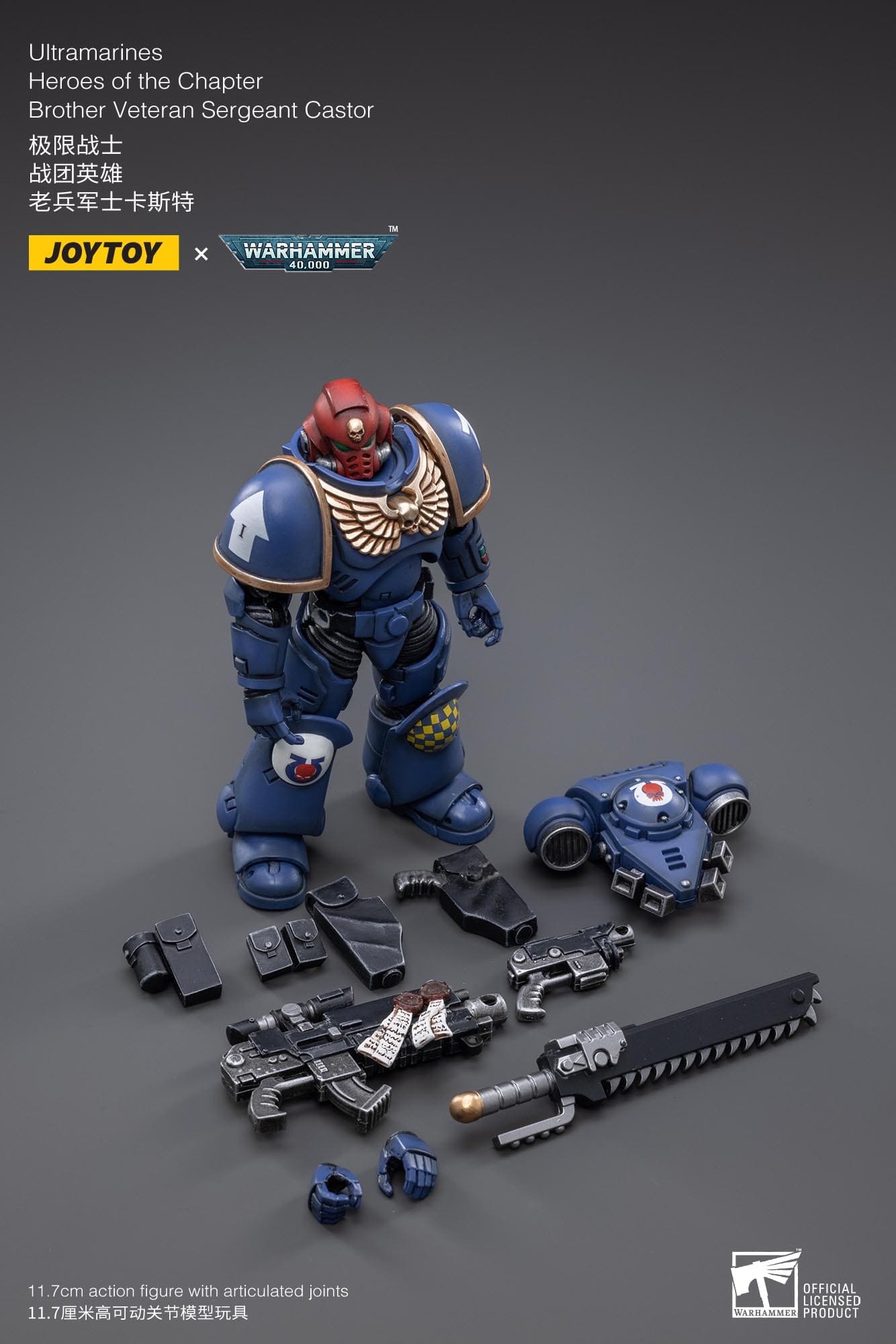 JoyToy WH40K Ultramarines Heroes of the Chapter Brother Veteran Sergeant Castor