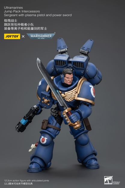 JoyToy WH40K Ultramarines Jump Pack Intercessors Sergeant With Plasma Pistol And Power Sword