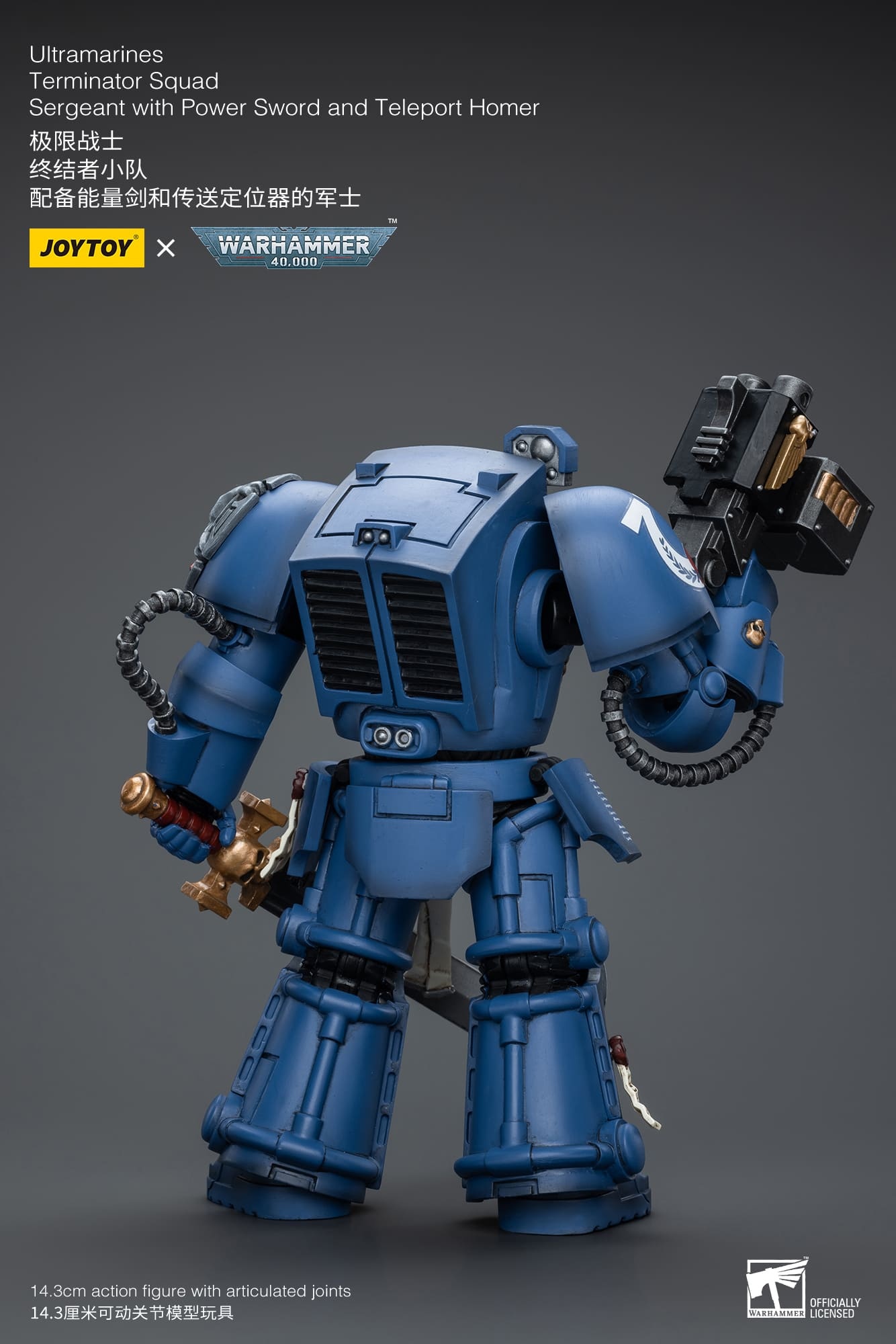 JoyToy WH40K Ultramarines Terminator Squad Sergeant with Power Sword and Teleport Homer