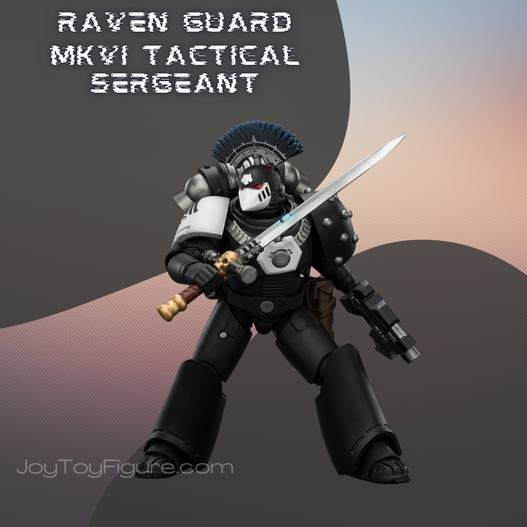 JoyToy Warhammer The Horus Heresy Raven Guard MkVI Tactical Sergeant with Power Sword, Bolter and Plasma Pistol