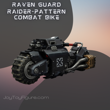 JoyToy WH40K Raven Guard Raider-pattern Combat Bike with twin-linked bolt rifles