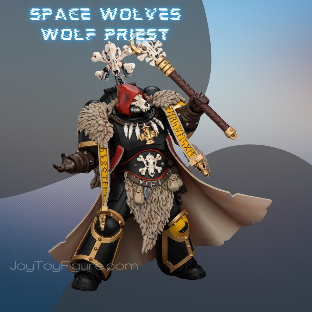 JoyToy WH40K Space Wolves Wolf Priest with Absolvor Bolt Pistol and Crozius