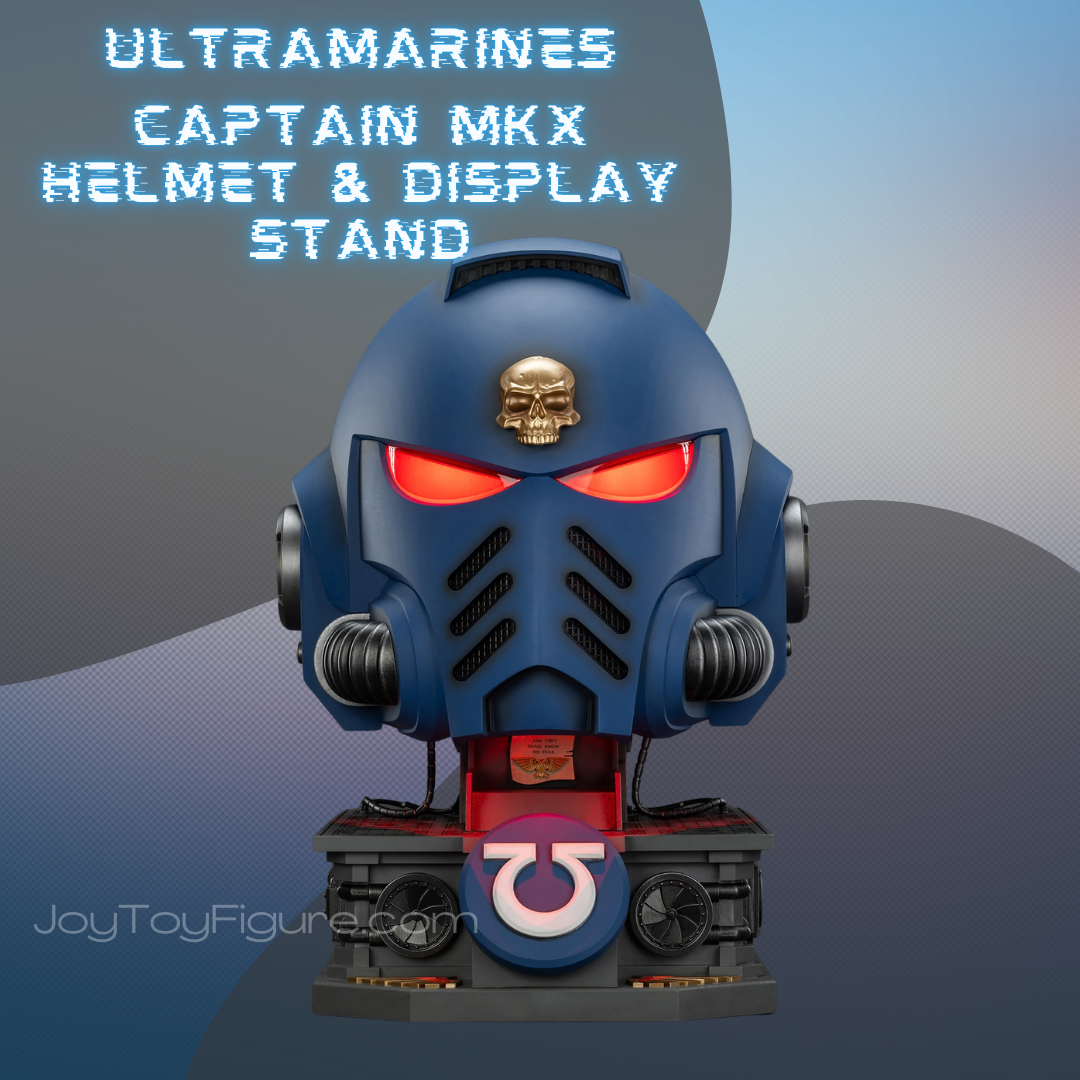 JoyToy WH40K Ultramarines Captain MKX Helmet & Display Stand