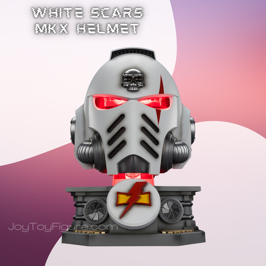 JoyToy WH40K White Scars MKX Helmet & Display Stand