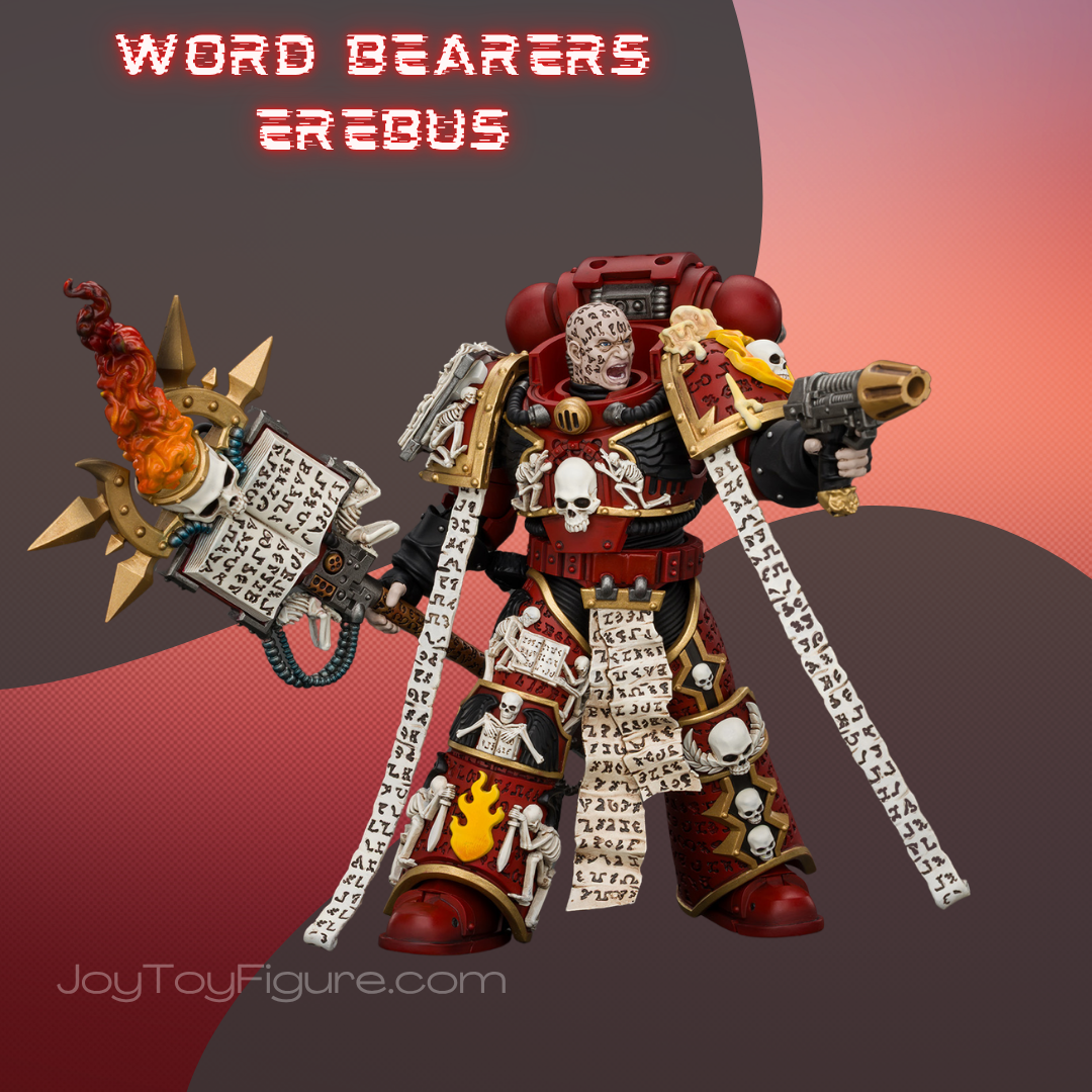JoyToy Warhammer The Horus Heresy Chaos Space Marines Word Bearers Erebus, the Dark Apostle with Crux Malifica and Plasma Pistol