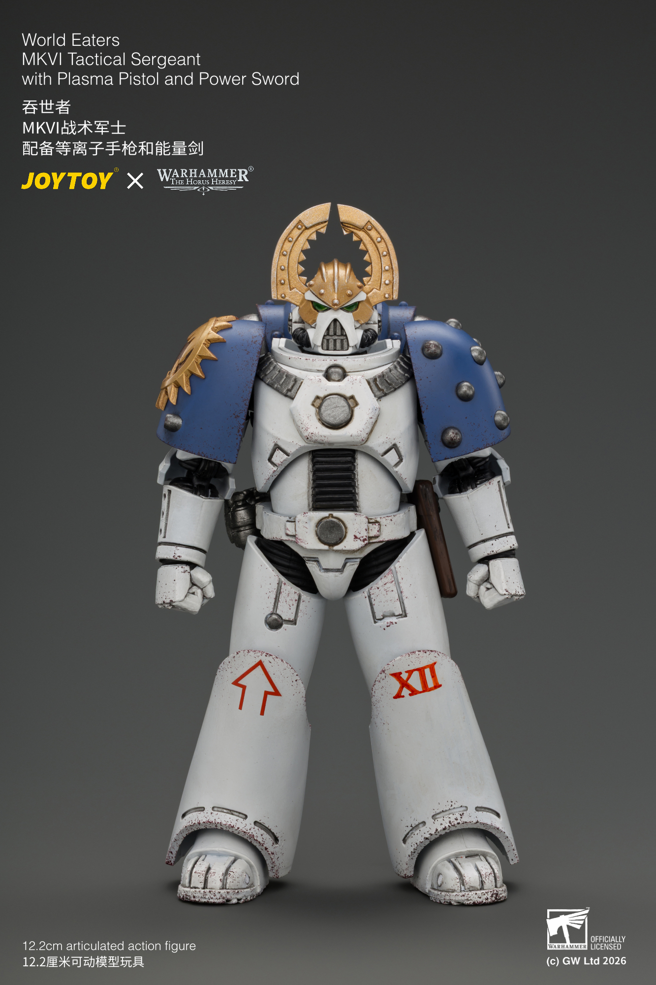 JoyToy Warhammer The Horus Heresy World Eaters MKVI Tactical Sergeant with Plasma Pistol and Power Sword