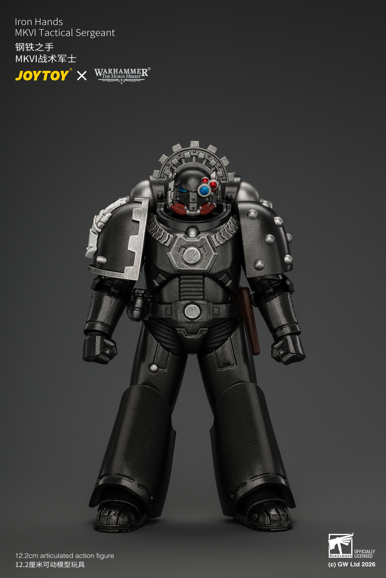 JoyToy Warhammer The Horus Heresy Iron Hands MKVI Tactical Sergeant with Bolter, Plasma Pistol & Power sword