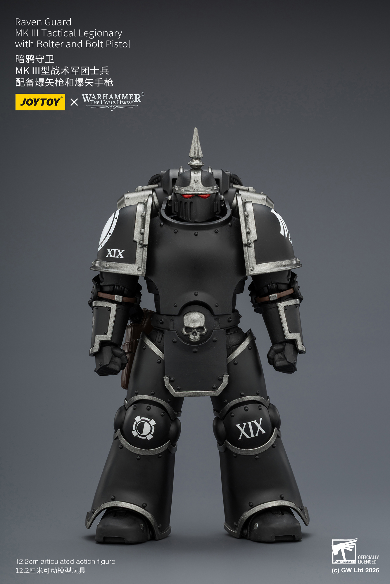 JoyToy Warhammer The Horus Heresy Raven Guard MK III Tactical Legionary with Bolter and Bolt Pistol