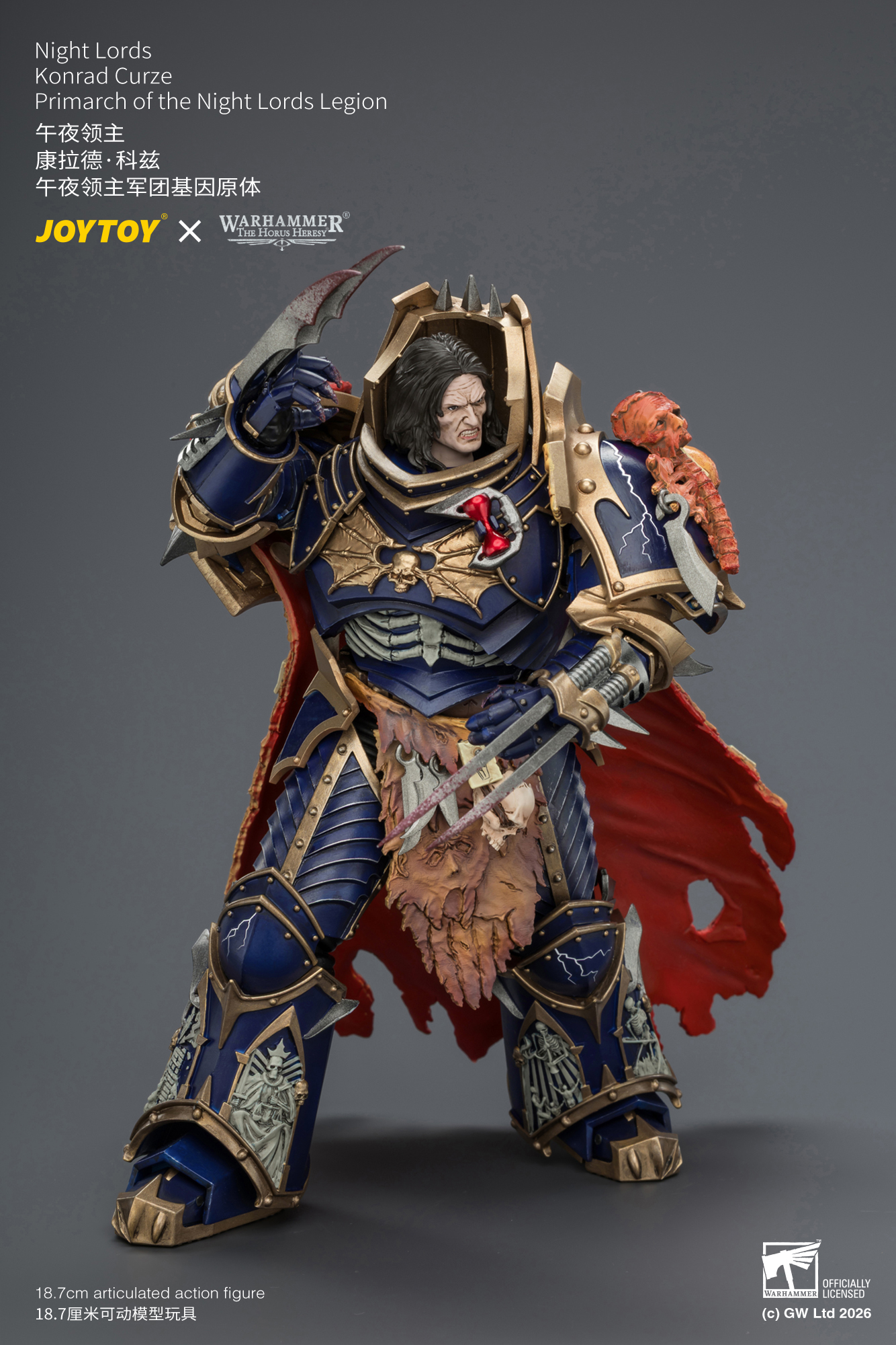 JoyToy Warhammer The Horus Heresy Night Lords Konrad Curze Primarch of the Night Lords Legion