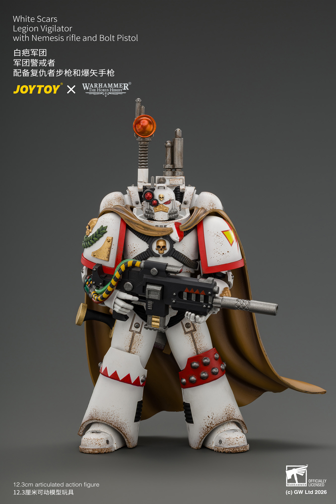JoyToy Warhammer The Horus Heresy White Scars Legion Vigilator with Nemesis rifle and Bolt Pistol