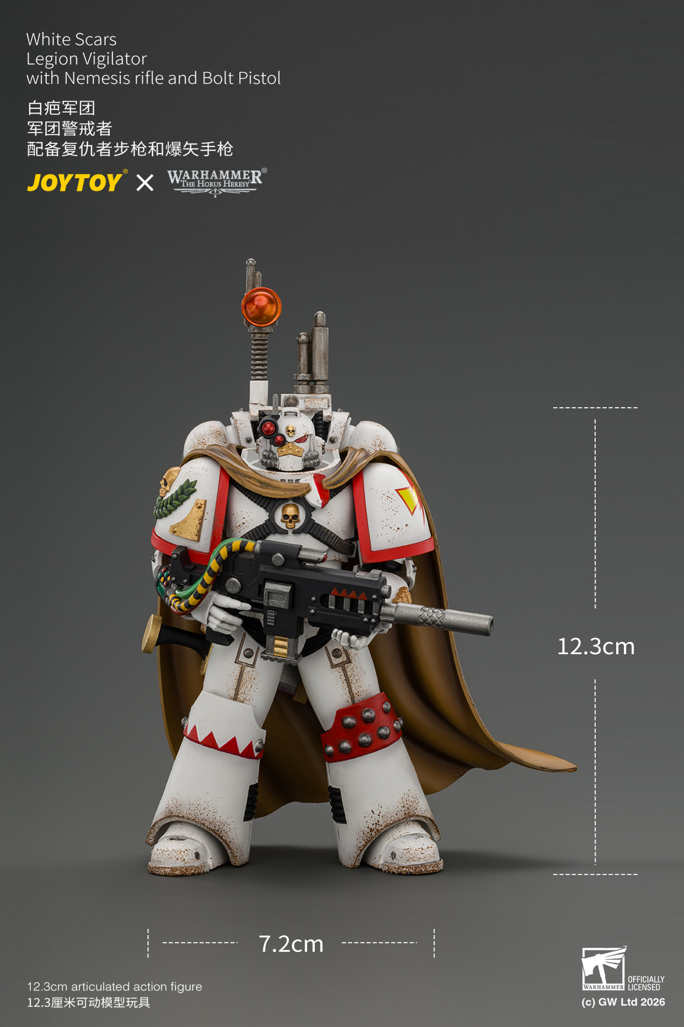 JoyToy Warhammer The Horus Heresy White Scars Legion Vigilator with Nemesis rifle and Bolt Pistol