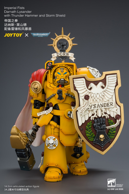 JoyToy WH40K Imperial Fists Darnath Lysander with Thunder Hammer