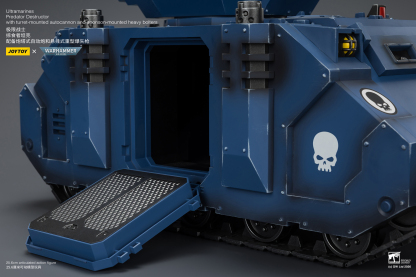 JoyToy WH40K Ultramarines Predator Destructor with turret-mounted autocannon and sponson-mounted heavy bolters