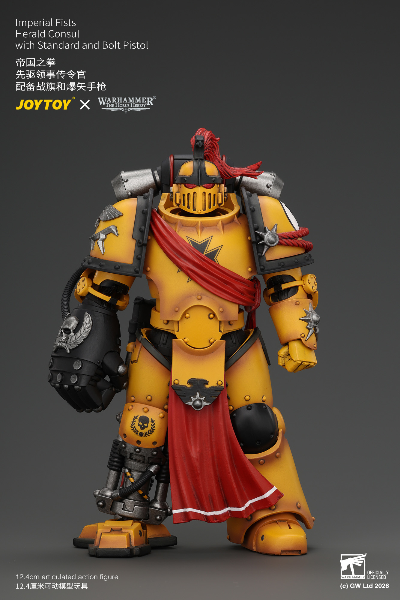 JoyToy Warhammer The Horus Heresy Imperial Fists Herald Consul with Standard and Bolt Pistol