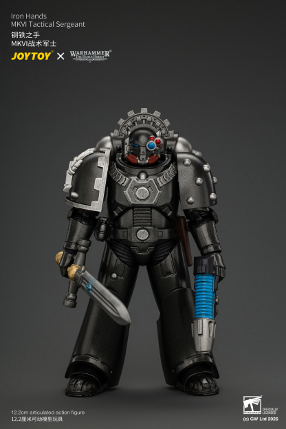 JoyToy Warhammer The Horus Heresy Iron Hands MKVI Tactical Sergeant with Bolter, Plasma Pistol & Power sword