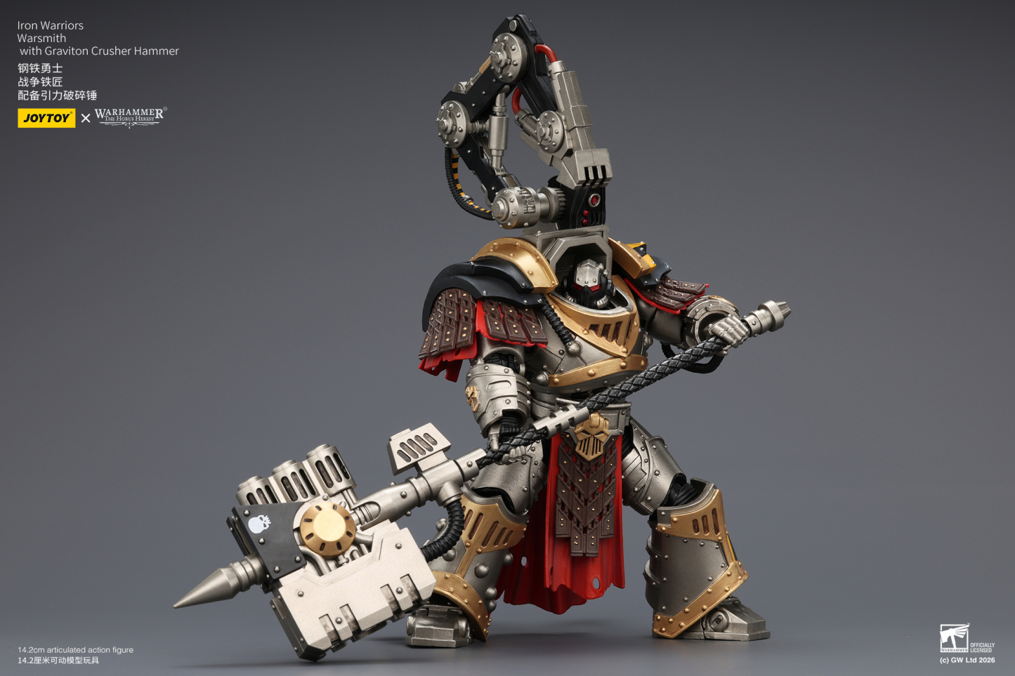 JoyToy Warhammer The Horus Heresy Iron Warriors Warsmith with Graviton Crusher Hammer