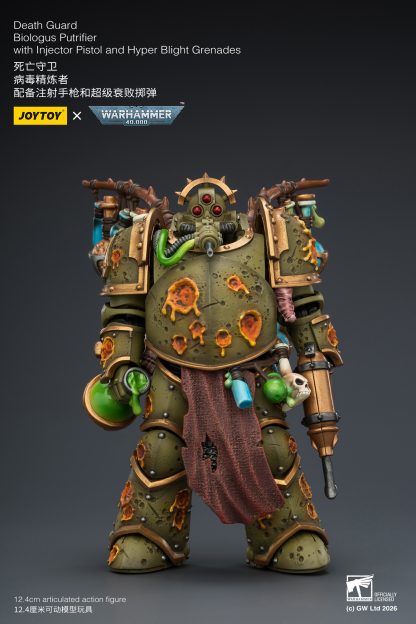 JoyToy WH40K Death Guard Biologus Putrifier with Injector Pistol and Hyper Blight Grenades