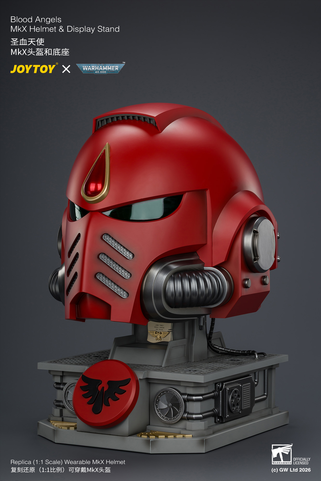 JoyToy WH40K Blood Angels MKX Helmet & Display Stand