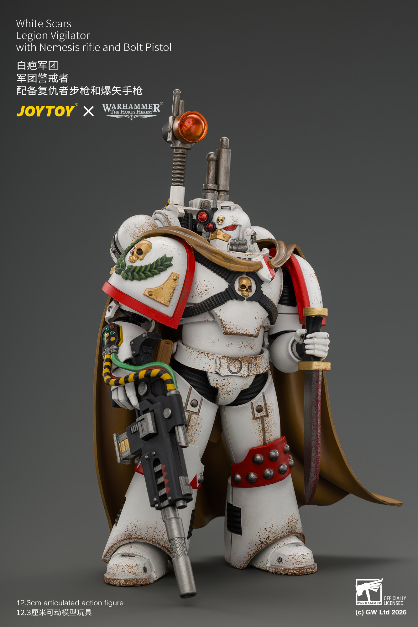 JoyToy Warhammer The Horus Heresy White Scars Legion Vigilator with Nemesis rifle and Bolt Pistol