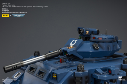 JoyToy WH40K Ultramarines Predator Destructor with turret-mounted autocannon and sponson-mounted heavy bolters