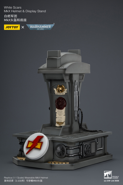 JoyToy WH40K White Scars MKX Helmet & Display Stand