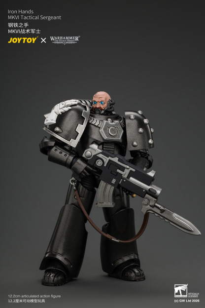 JoyToy Warhammer The Horus Heresy Iron Hands MKVI Tactical Sergeant with Bolter, Plasma Pistol & Power sword