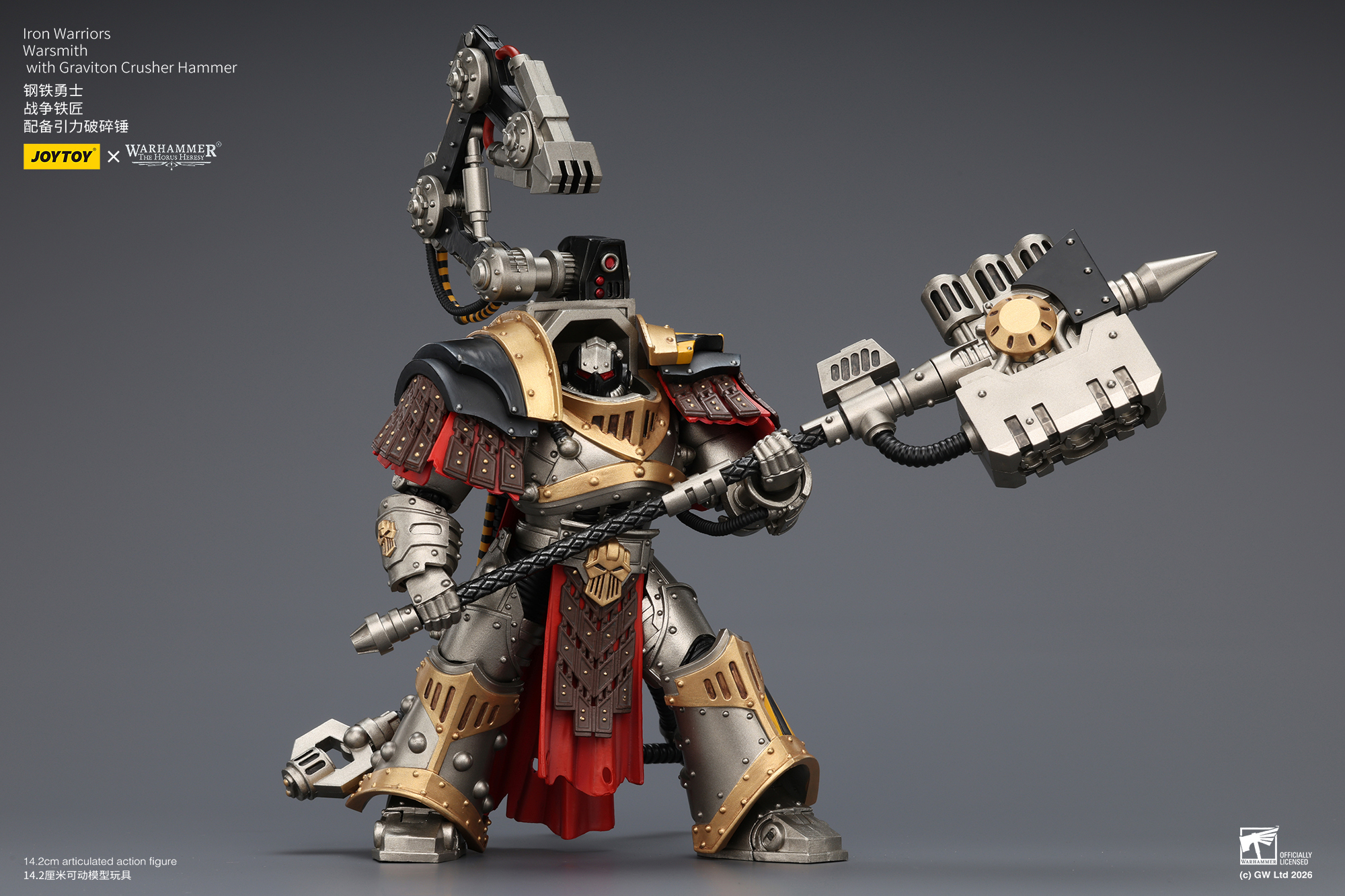 JoyToy Warhammer The Horus Heresy Iron Warriors Warsmith with Graviton Crusher Hammer