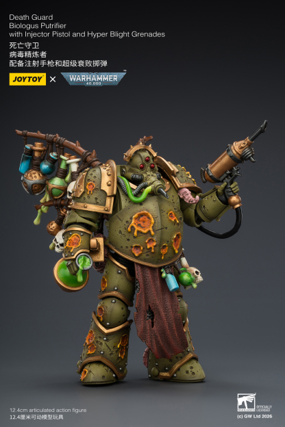 JoyToy WH40K Death Guard Biologus Putrifier with Injector Pistol and Hyper Blight Grenades