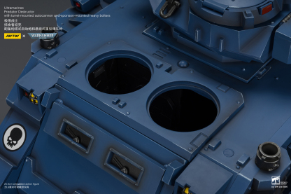 JoyToy WH40K Ultramarines Predator Destructor with turret-mounted autocannon and sponson-mounted heavy bolters