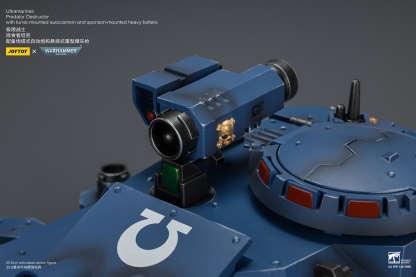 JoyToy WH40K Ultramarines Predator Destructor with turret-mounted autocannon and sponson-mounted heavy bolters