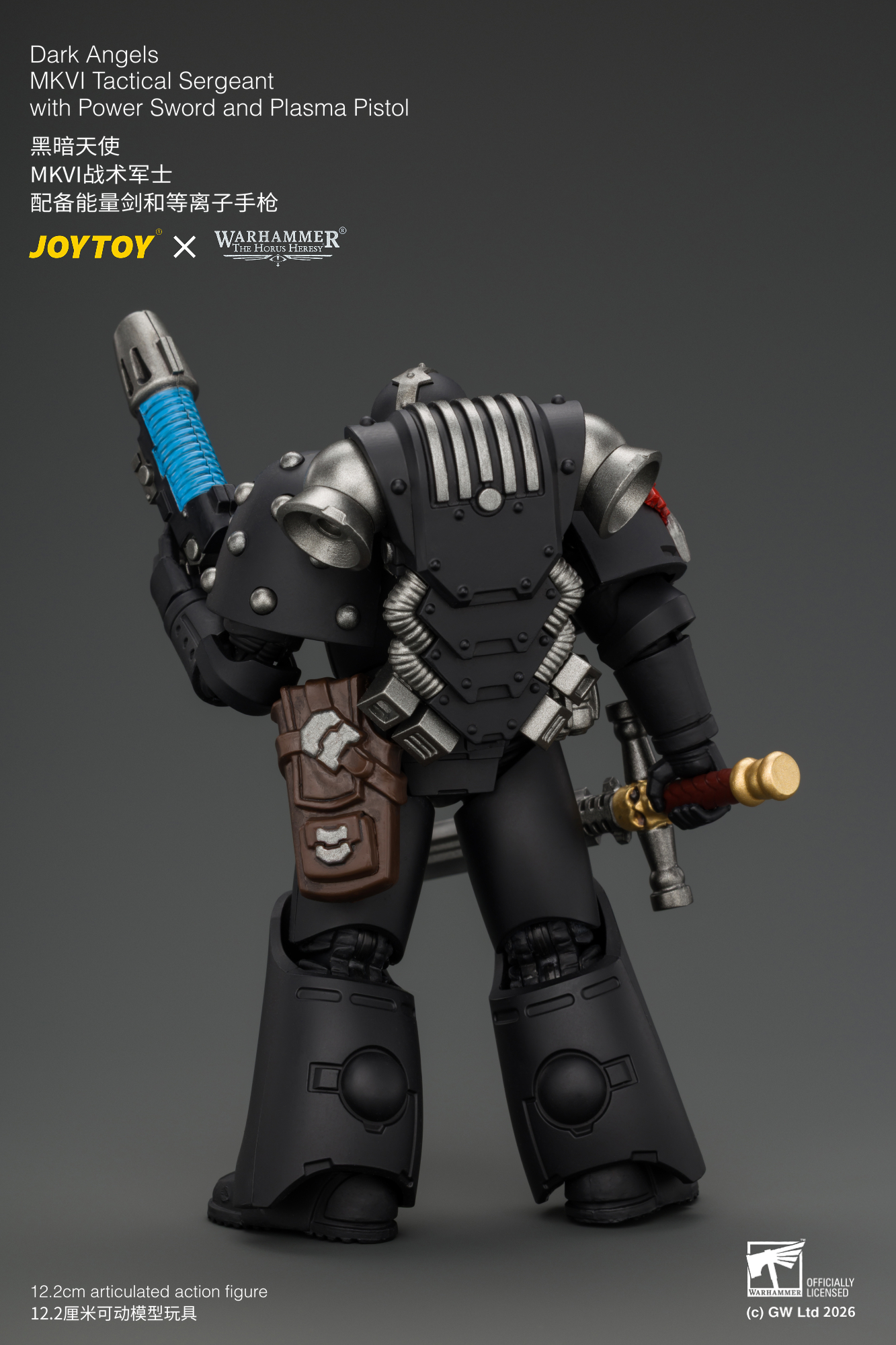 JoyToy Warhammer The Horus Heresy Dark Angels MKVI Tactical Sergeant with Power Sword and Plasma Pistol