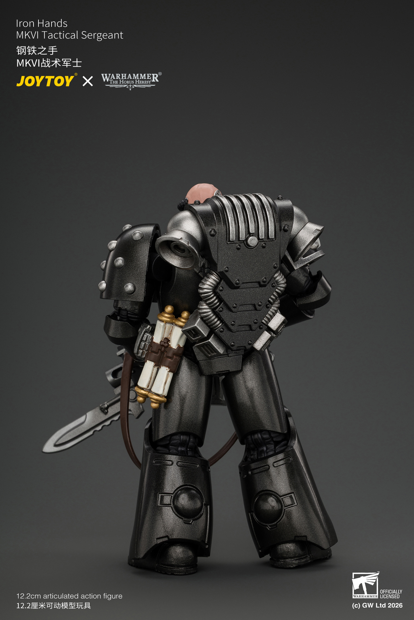 JoyToy Warhammer The Horus Heresy Iron Hands MKVI Tactical Sergeant with Bolter, Plasma Pistol & Power sword