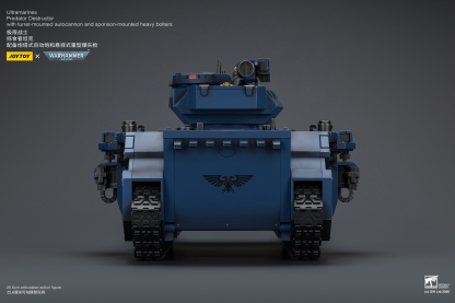 JoyToy WH40K Ultramarines Predator Destructor with turret-mounted autocannon and sponson-mounted heavy bolters