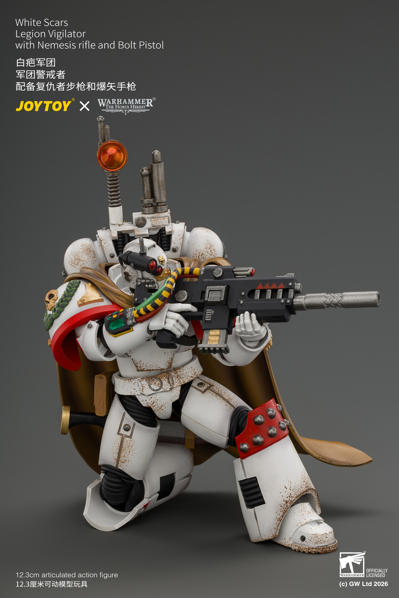 JoyToy Warhammer The Horus Heresy White Scars Legion Vigilator with Nemesis rifle and Bolt Pistol