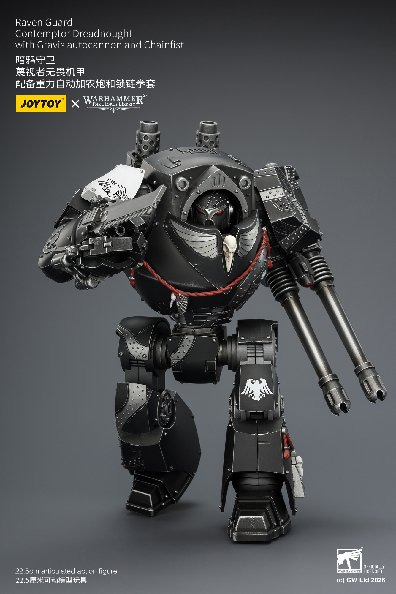 JoyToy Warhammer The Horus Heresy Raven Guard Contemptor Dreadnought with Gravis autocannon and Chainfist
