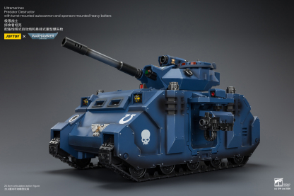 JoyToy WH40K Ultramarines Predator Destructor with turret-mounted autocannon and sponson-mounted heavy bolters