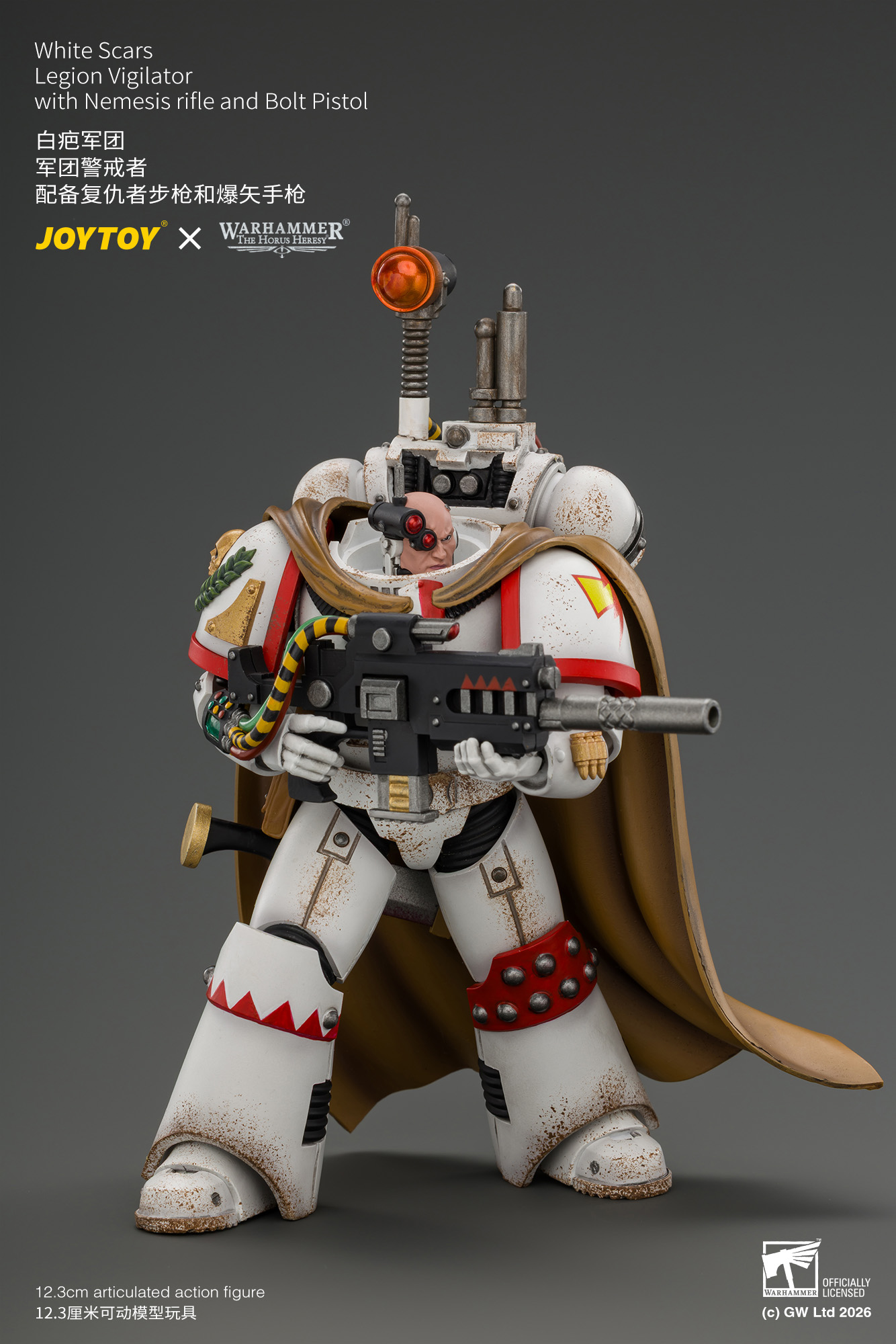 JoyToy Warhammer The Horus Heresy White Scars Legion Vigilator with Nemesis rifle and Bolt Pistol