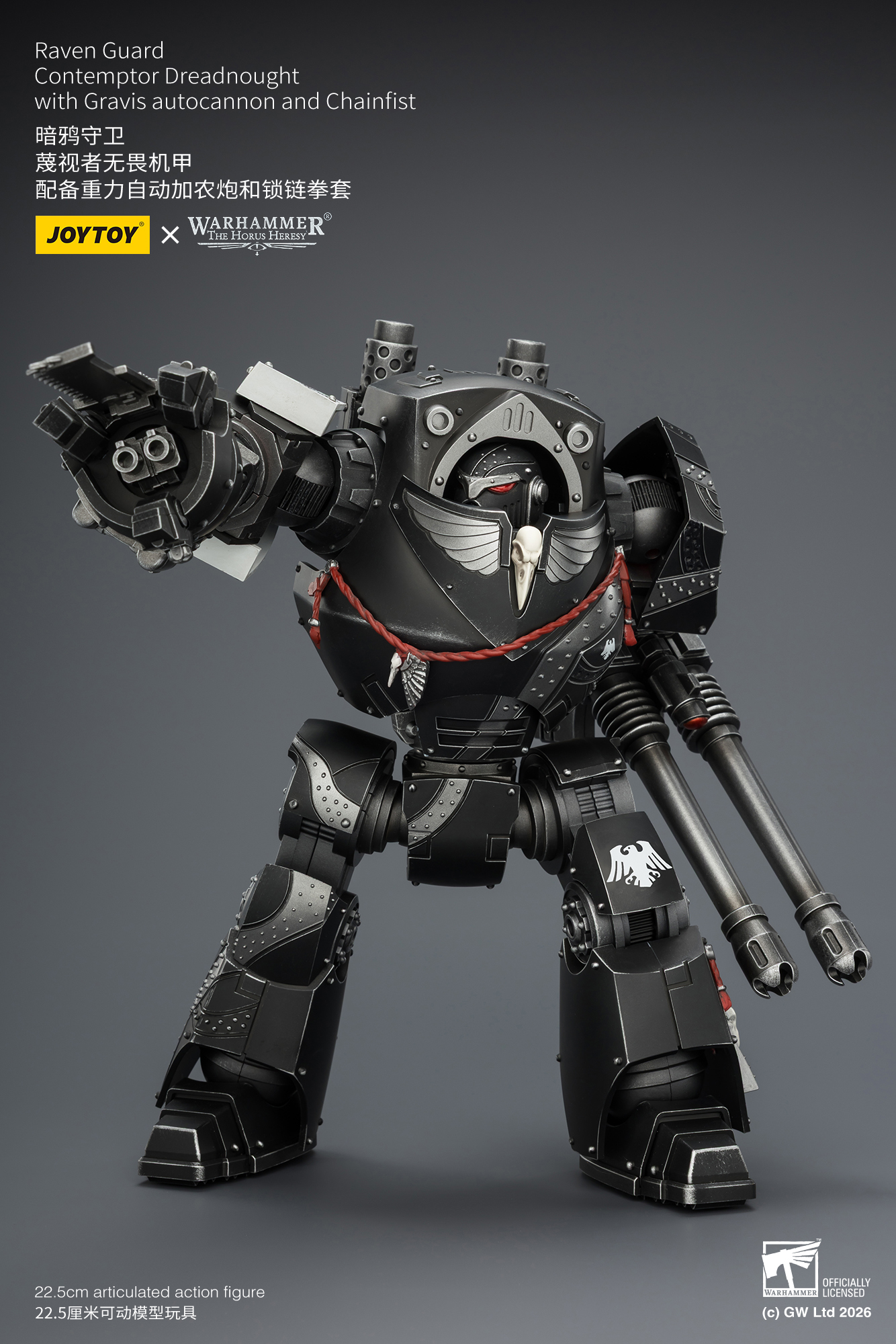 JoyToy Warhammer The Horus Heresy Raven Guard Contemptor Dreadnought with Gravis autocannon and Chainfist