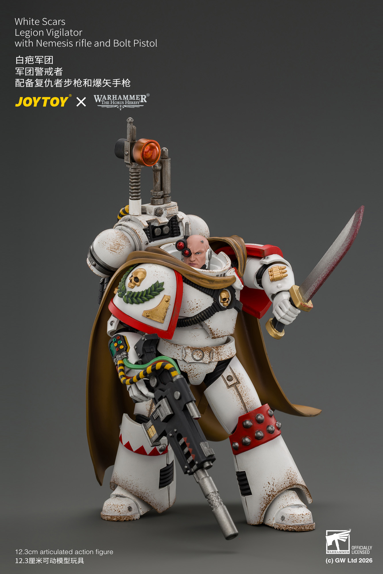 JoyToy Warhammer The Horus Heresy White Scars Legion Vigilator with Nemesis rifle and Bolt Pistol