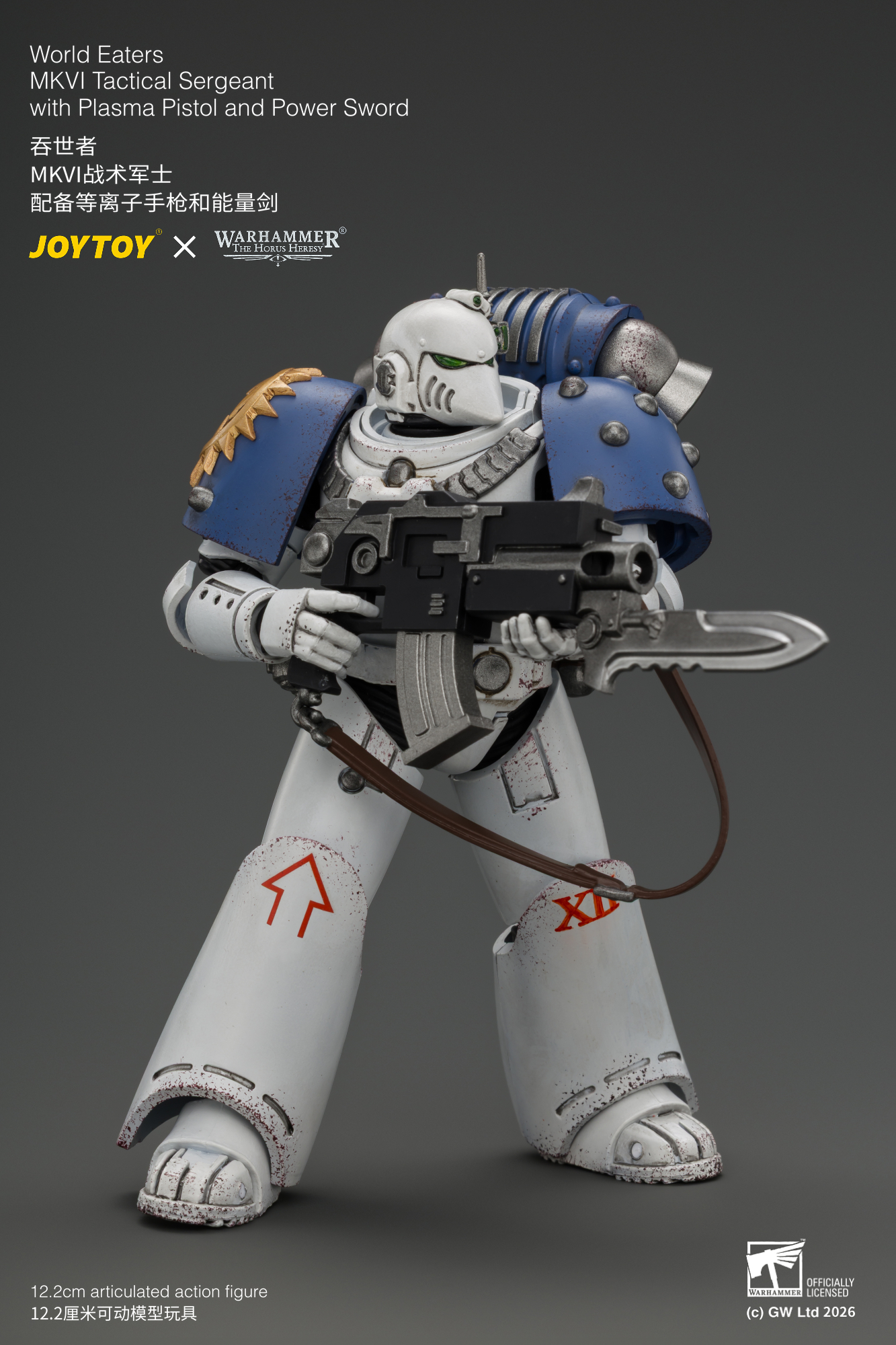JoyToy Warhammer The Horus Heresy World Eaters MKVI Tactical Sergeant with Plasma Pistol and Power Sword
