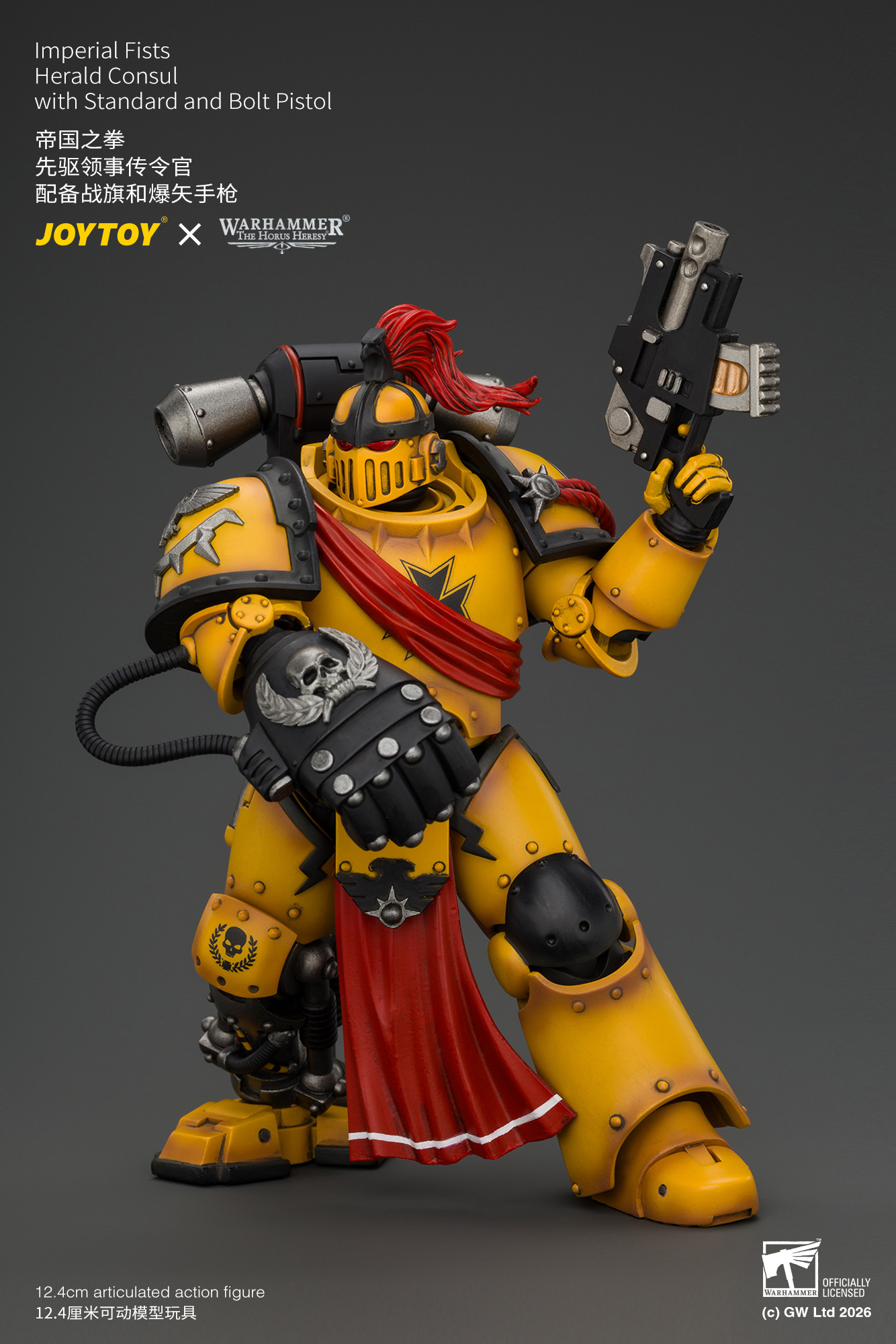 JoyToy Warhammer The Horus Heresy Imperial Fists Herald Consul with Standard and Bolt Pistol